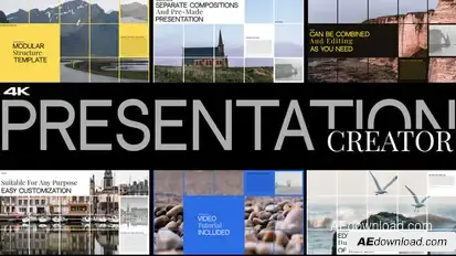 Clean Presentation Creator Video Displays template preview