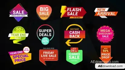 Clean Sale Labels & Badges Pack Titles template preview