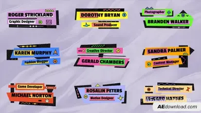 Colorful Lower Thirds Titles template preview