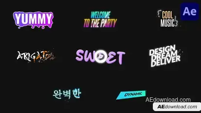 Colorful Sparks Titles for After Effects Titles template preview