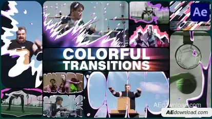 Colorful Transitions for After Effects Elements template preview