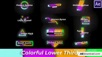 Colourful Lower Thirds Elements template preview