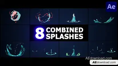 Combined Splashes for After Effects Elements template preview