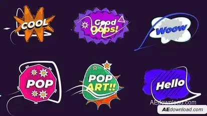 Comic Speech Bubbles Titles template preview