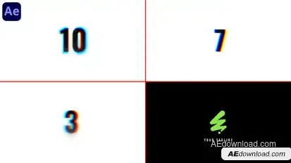 Countdown Glitch Logo Reveal Logo Stings template preview