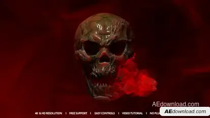 Cursed Skull Reveal Logo Stings template preview