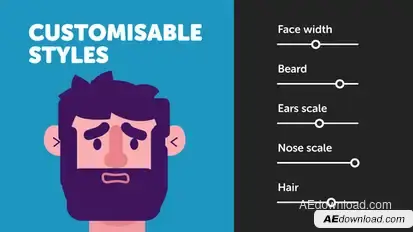 Customisable Character Face Rig Video Displays template preview