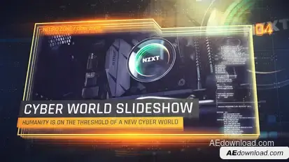 Cyber World Slideshow Video Displays template preview