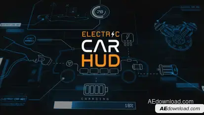 Electric Car HUD Infographics template preview