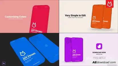 Flat App Promo | 3D Mockup Kit Outline Product Promo template preview