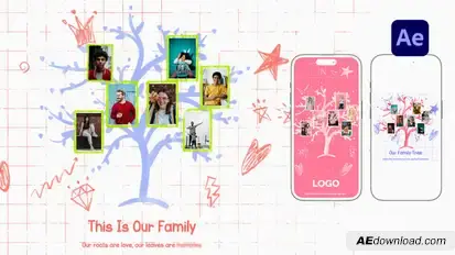 Friends & Family Tree Collage Reveal Openers template preview
