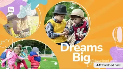 Fun Kids Slideshow for After Effects Video Displays template preview