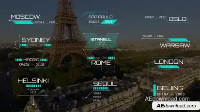 Futuristic Text Lower Thirds Titles template preview