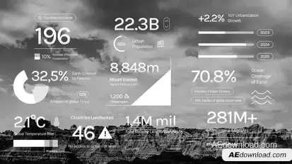 Geography Number Text Titles template preview