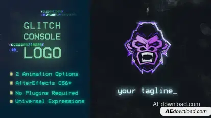 Glitch Console Logo Logo Stings template preview