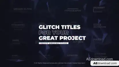 Glitch Titles Titles template preview