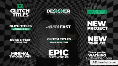 Glitch Titles | AE Titles template preview