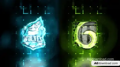 Glow Glitchy Logo Reveal Logo Stings template preview