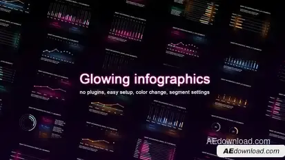 Glowing infographics Infographics template preview