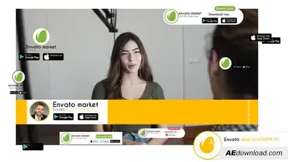 Google play and Apple store elements broadcast-packages template preview