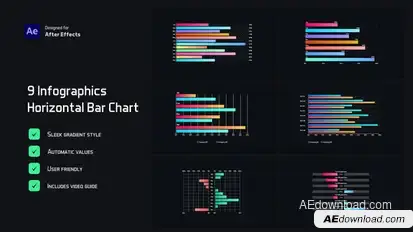 Gradient Horizontal Bar Infographics Infographics template preview