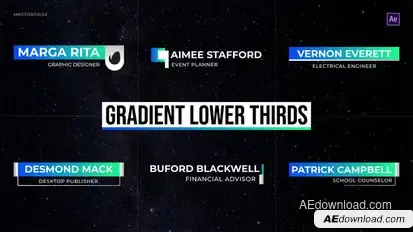 Gradient Lower Thirds Elements template preview