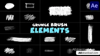 Grunge Brush Elements | After Effects Elements template preview