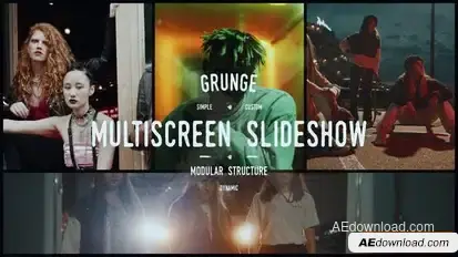 Grunge Grid Multiscreen Slideshow Openers template preview