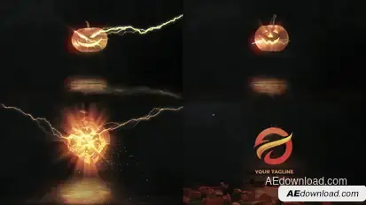 Halloween Pumpkins Explosion Logo Reveal Logo Stings template preview