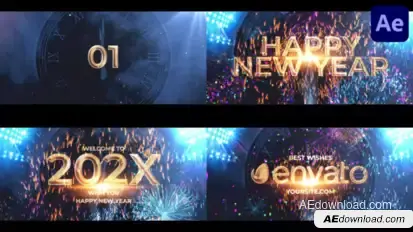 Happy New Year Countdown for After Effects Titles template preview