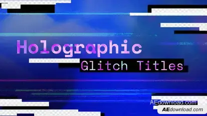 Holographic Glitch Titles Titles template preview