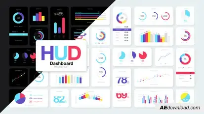 HUD Dashboard Infographics Infographics template preview