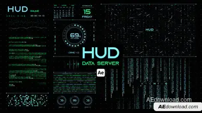 HUD Data Server for After Effects Infographics template preview