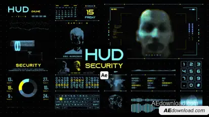 HUD Security for After Effects Infographics template preview