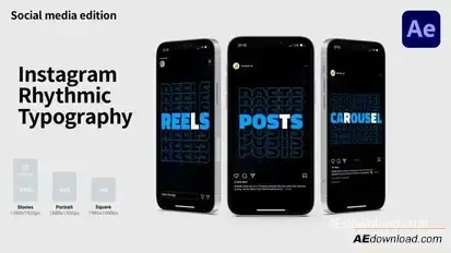 Instagram Rhythmic Typography | Reels / Shorts / Tik Tok Openers template preview