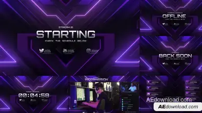 Stream Gaming Pack Titles template preview