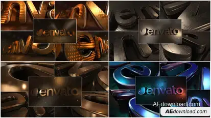 LED Gold Title Logo Stings template preview
