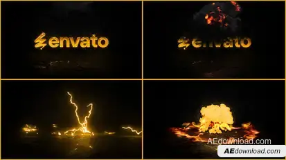 Lightning Fire Logo Animation Logo Stings template preview