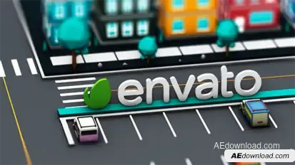 LowPoly 3D City Logo Stings template preview