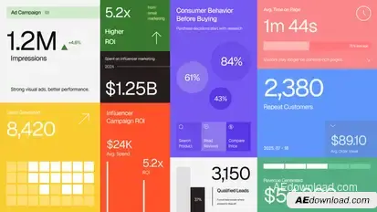 Marketing Data Number Text Titles template preview