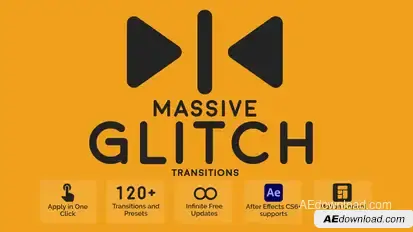 Massive Glitch Transitions Elements template preview