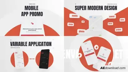 App Promo Slideshow – 3D Mobile Screens Minimal UI Scenes & Product Presentation Pack, Marketing Use Product Promo template preview