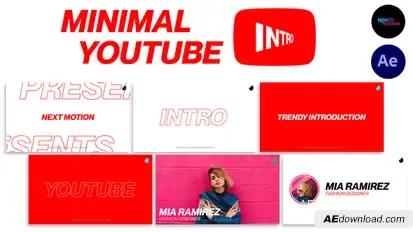 Minimal YouTube Intro Video Displays template preview