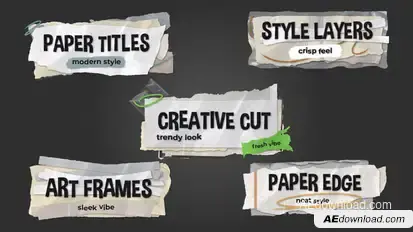 Modern Ripped Paper Titles Titles template preview