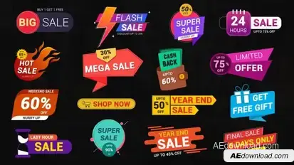 Modern Sale Labels & Badges Pack Titles template preview