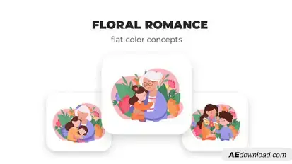 Mother’s love - Flat Design Elements template preview