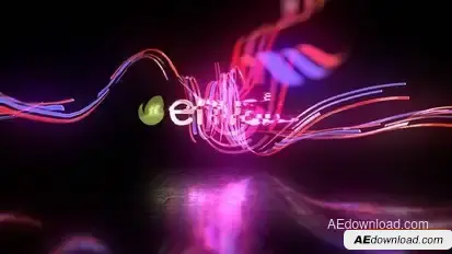 Neon Ribbon Logo Logo Stings template preview