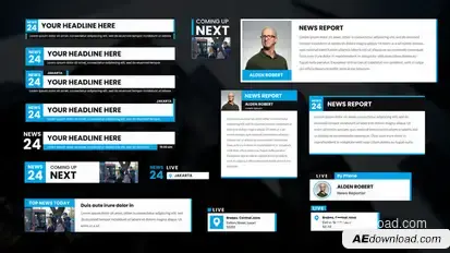 News Lower Thirds Elements template preview