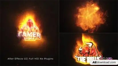 Particles Fire Logo Reveal Logo Stings template preview