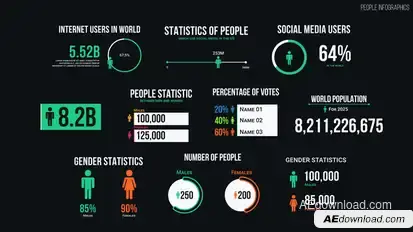 People Infographics Infographics template preview